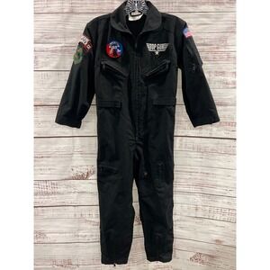 Rothco Youth Flight Suit Black Top Gun Airborne Ranger Patches Kids Medium